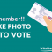 Take photo ID to vote graphic
